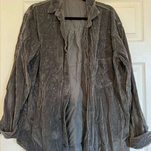 Free People Charcoal Corduroy Shirt